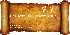 Faluvégi Fabrícius névjegykártya